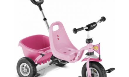 Trehjulet cykel Puky med lad og skubbestang – Farve: Lillifee