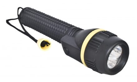 Trespass Illumination – Gummibelagt lommelygte – 3 dioder – 160 x 40 mm.