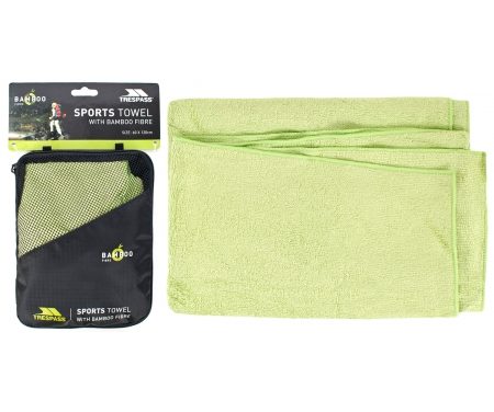Trespass Wickerman – Hurtigtørrende bambusfiber håndklæde – Grøn – 60 x 120 cm.